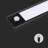 Oprawa podszafkowa V-TAC 2W LED czarna czujnik ruchu ładowanie USB 40cm VT-8142 4000K 160lm